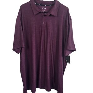 FLX Polo Shirt Mens 3XL Tall Purple Luxury Soft Stretch Golf Performance NWT